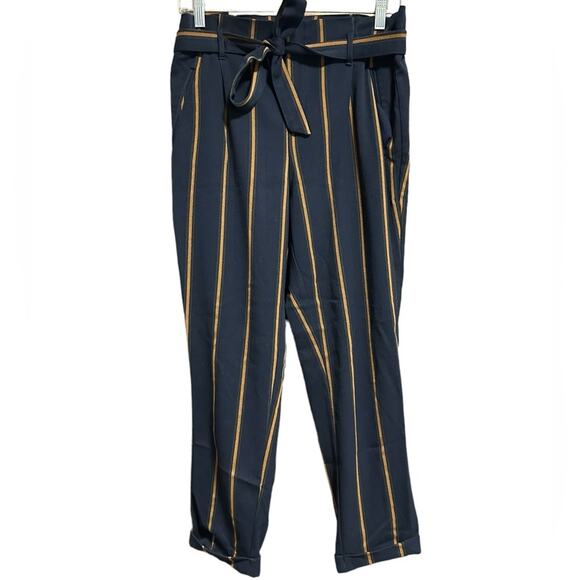 Zara Striped Paperbag Style Pull-on Trouser Pants Navy + Tan
Women's Size Medium - Picture 3 of 5